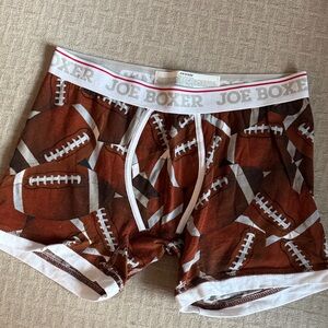 Joe Boxer Brown Football-Print Men's Boxer Briefs, Large